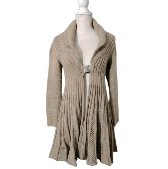 Berretti Sweaters - Berretti Wool Acrylic Blend Cardigan Sweater Beige Women's Size S Italy